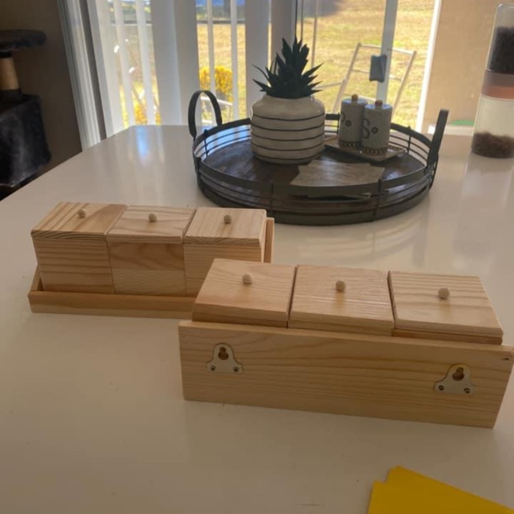 Mini wooden box wall organizers